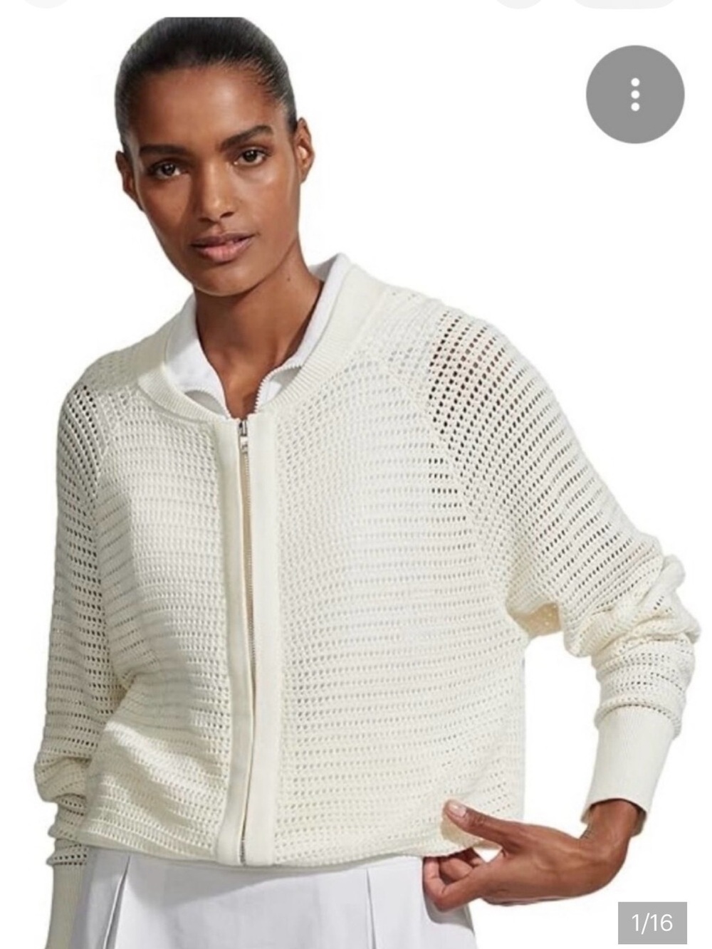 Varley Open-Knit Zip Cardigan Cameron